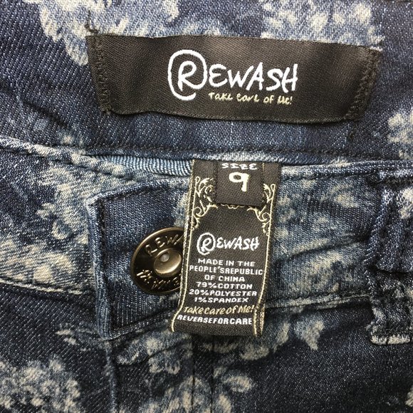 Rewash Brand Denim Jeans Junior Size 9 Floral - Picture 4 of 6